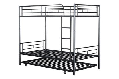 Furniture of America - Philotus Twin/Twin Bunk Bed (K/D) + Trundle in Black - FM-BK906BK-TT View 2