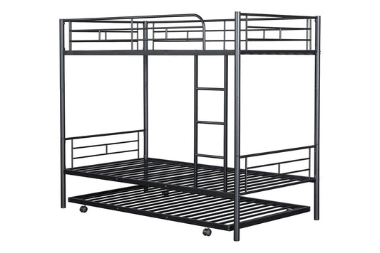 Furniture of America - Philotus Twin/Twin Bunk Bed (K/D) + Trundle in Black - FM-BK906BK-TT View 2