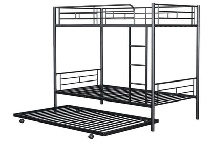 Furniture of America - Philotus Twin/Twin Bunk Bed (K/D) + Trundle in Black - FM-BK906BK-TT View 3