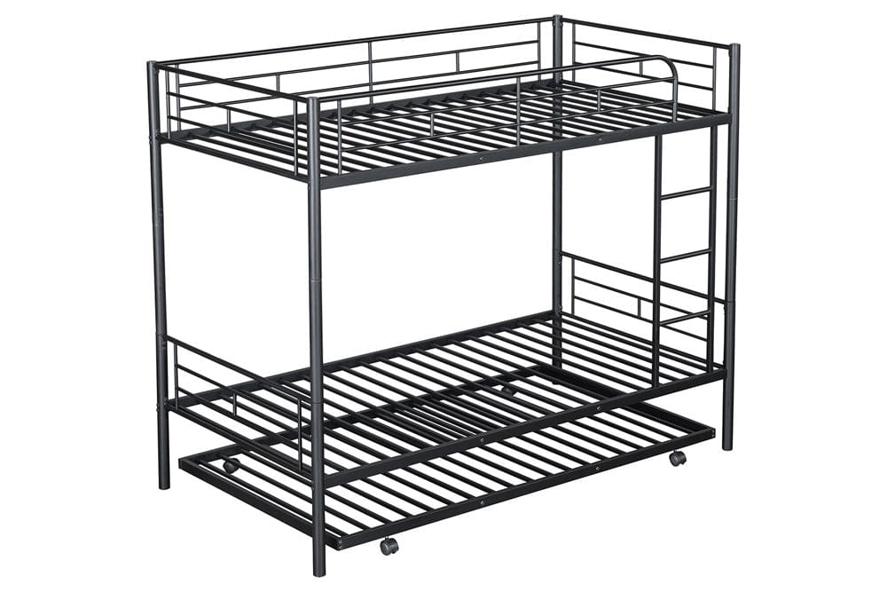 Furniture of America - Philotus Twin/Twin Bunk Bed (K/D) + Trundle in Black - FM-BK906BK-TT View 4