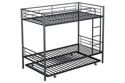 Furniture of America - Philotus Twin/Twin Bunk Bed (K/D) + Trundle in Black - FM-BK906BK-TT View 4