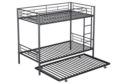 Furniture of America - Philotus Twin/Twin Bunk Bed (K/D) + Trundle in Black - FM-BK906BK-TT View 5