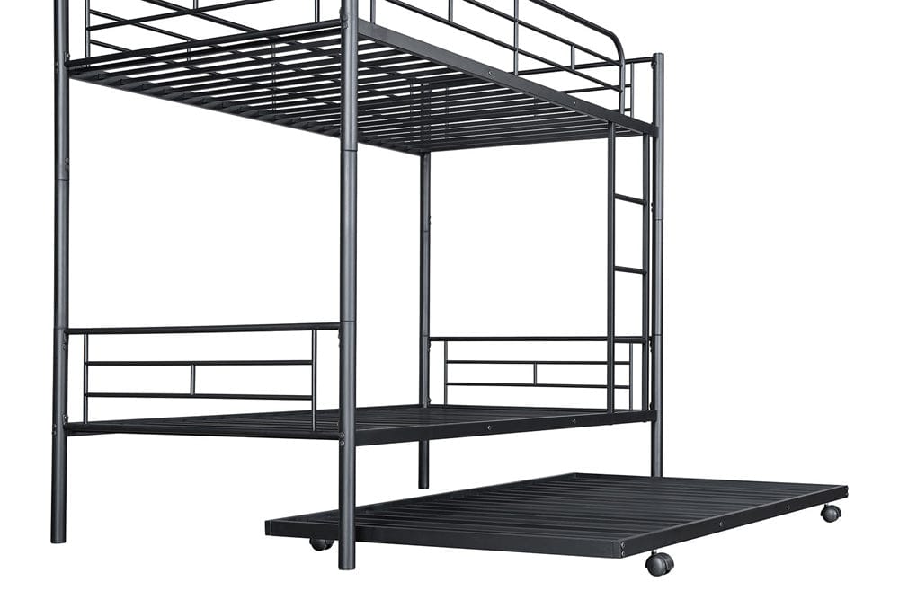Furniture of America - Philotus Twin/Twin Bunk Bed (K/D) + Trundle in Black - FM-BK906BK-TT View 6