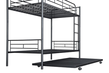 Furniture of America - Philotus Twin/Twin Bunk Bed (K/D) + Trundle in Black - FM-BK906BK-TT View 6