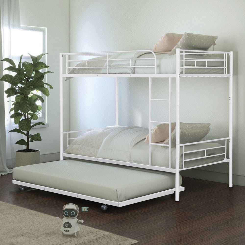 Furniture of America - Philotus Twin/Twin Bunk Bed (K/D) + Trundle in White - FM-BK906WH-TT View 1