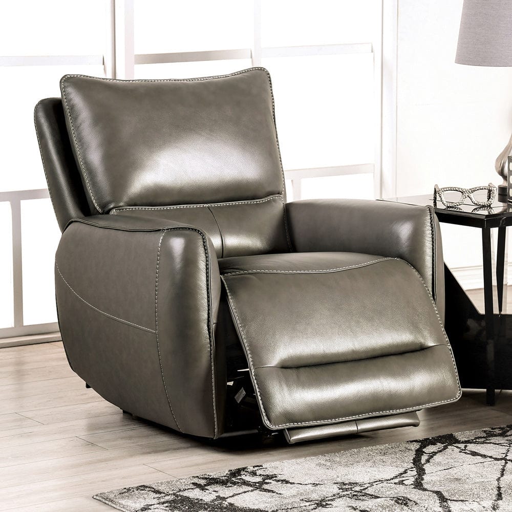 Furniture of America - Phineas Power Recliner in Gray - CM9921GY-CH-PM View 1