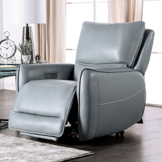 Furniture of America - Phineas Power Recliner in Pale Blue - CM9921PB-CH-PM View 1