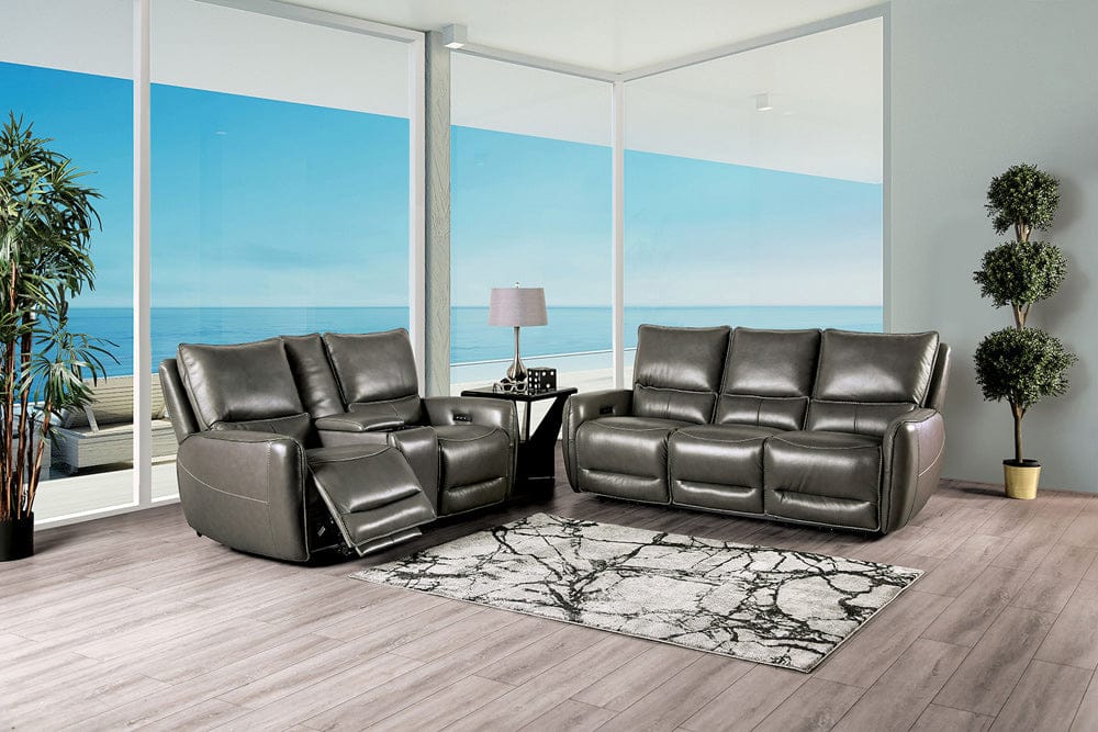 Furniture of America - Phineas Power Sofa + Loveseat in Gray - CM9921GY-PM-2PC View 1