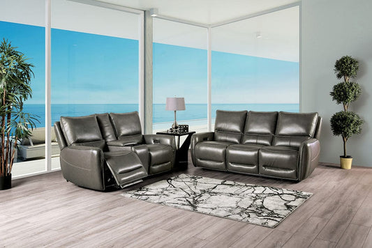Furniture of America - Phineas Power Sofa + Loveseat in Gray - CM9921GY-PM-2PC View 1