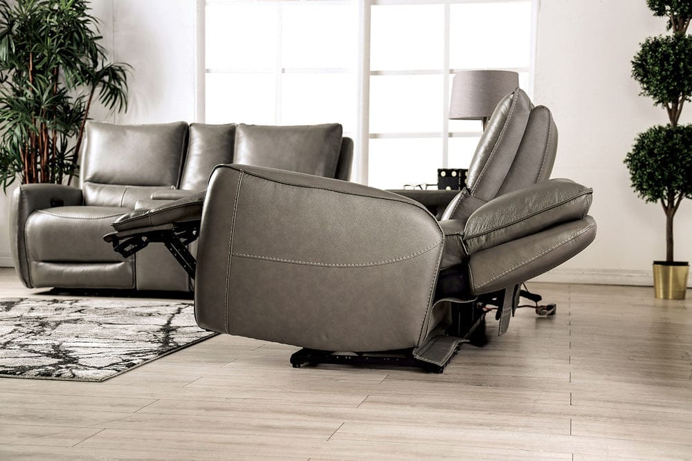 Furniture of America - Phineas Power Sofa + Loveseat in Gray - CM9921GY-PM-2PC View 7