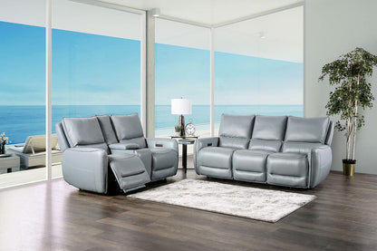 Furniture of America - Phineas Power Sofa + Loveseat in Pale Blue - CM9921PB-PM-2PC View 1