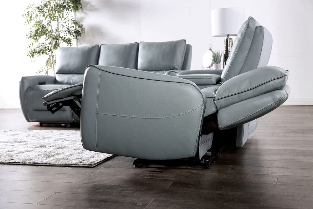 Furniture of America - Phineas Power Sofa + Loveseat in Pale Blue - CM9921PB-PM-2PC View 5