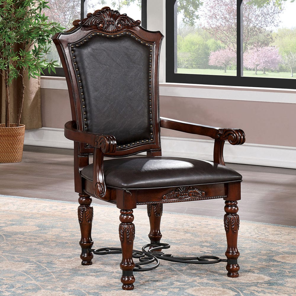 Furniture of America - Picardy Arm Chair Set of 2 in Brown Cherry/Black - CM3147AC-2PK View 1