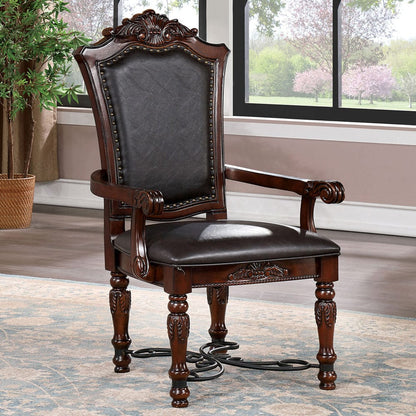 Furniture of America - Picardy Arm Chair Set of 2 in Brown Cherry/Black - CM3147AC-2PK View 1