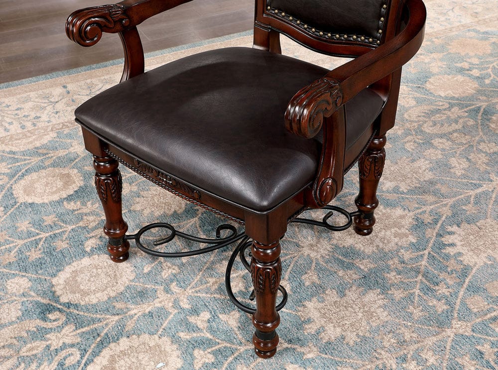 Furniture of America - Picardy Arm Chair Set of 2 in Brown Cherry/Black - CM3147AC-2PK View 2