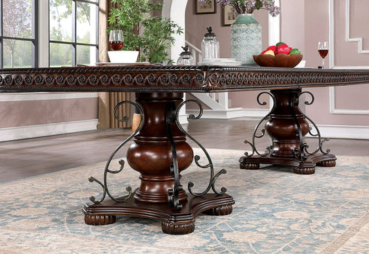 Furniture of America - Picardy Dining Table in Brown Cherry - CM3147T-TABLE View 1