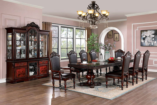 Furniture of America - Picardy Dining Table in Brown Cherry - CM3147T-TABLE View 2
