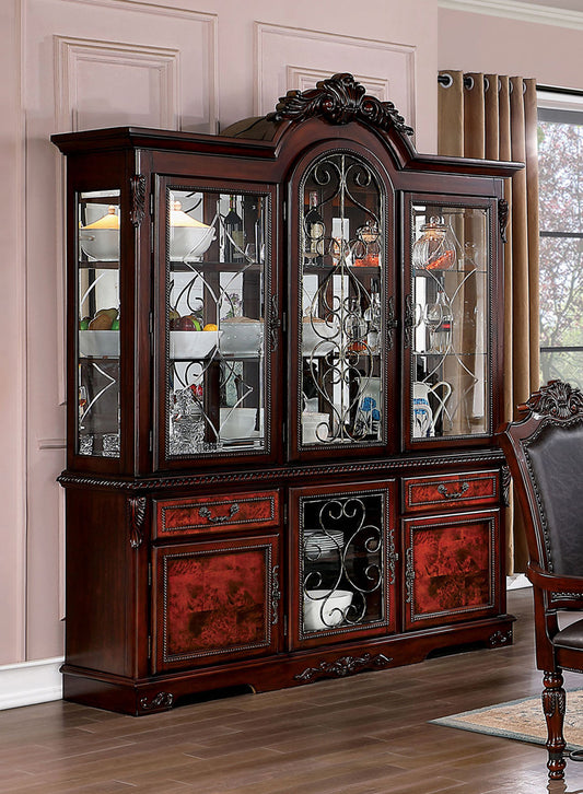 Furniture of America - Picardy Hutch & Buffet in Brown Cherry - CM3147HB-SET View 1