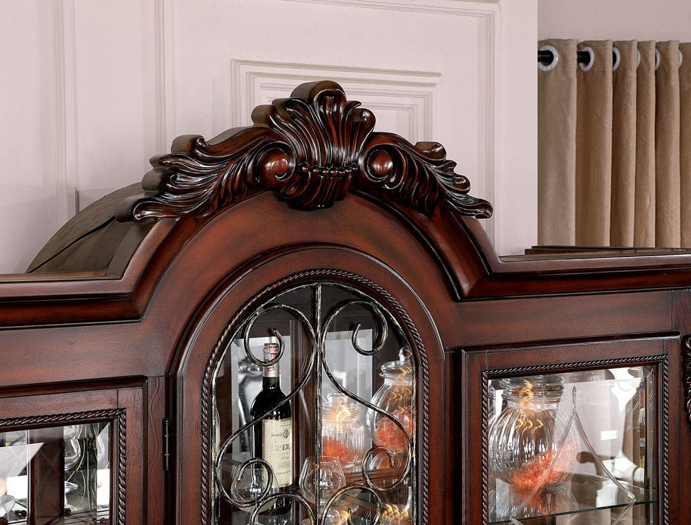 Furniture of America - Picardy Hutch & Buffet in Brown Cherry - CM3147HB-SET View 2