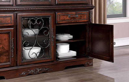 Furniture of America - Picardy Hutch & Buffet in Brown Cherry - CM3147HB-SET View 3