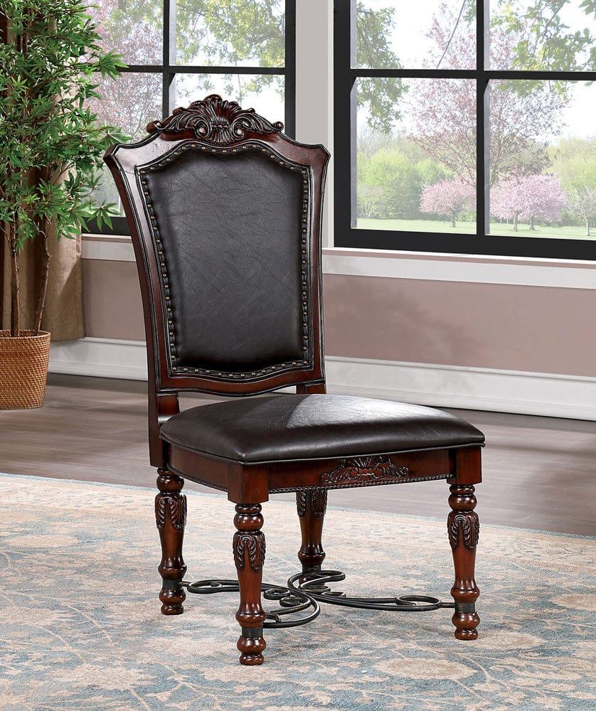 Furniture of America - Picardy Side Chair Set of 2 in Brown Cherry/Black - CM3147SC-2PK View 1