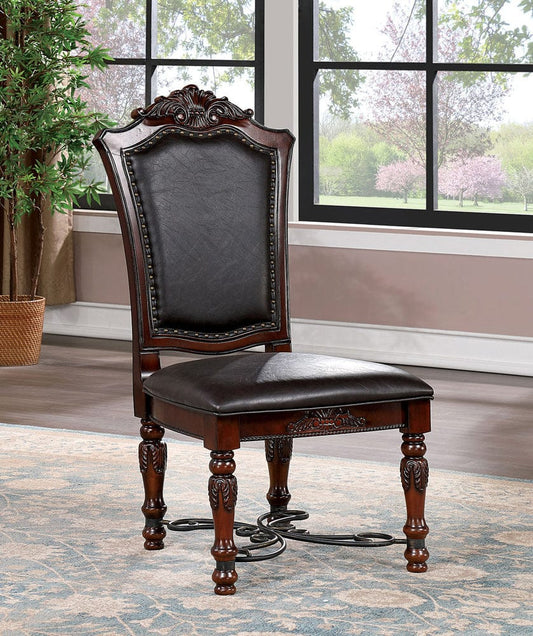 Furniture of America - Picardy Side Chair Set of 2 in Brown Cherry/Black - CM3147SC-2PK View 1