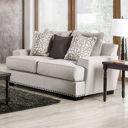 Furniture of America - Picotee Loveseat in Light Gray/Charcoal - SM1279-LV View 1