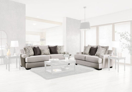 Furniture of America - Picotee Sofa + Loveseat in Light Gray/Charcoal - SM1279-2PC View 1
