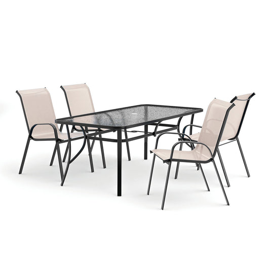 Furniture of America - Pierro 5 Pc. Outdoor Dining Set in Beige - LA-D012BK-5PC-SV View 1