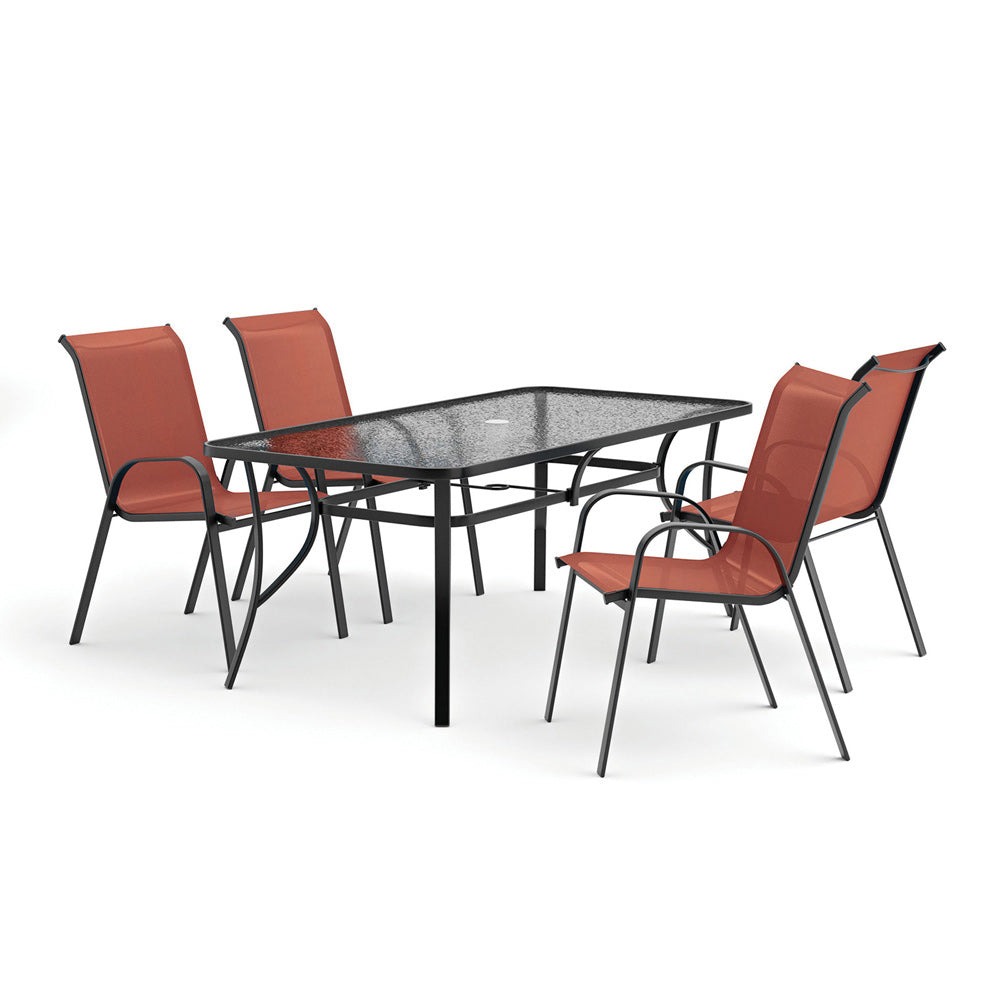 Furniture of America - Pierro 5 Pc. Outdoor Dining Set in Red - LA-D012BK-5PC-RD-2PK View 1