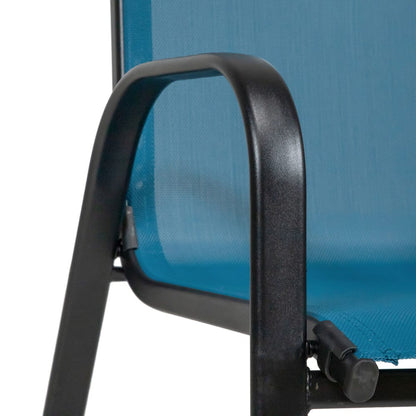 Furniture of America - Pierro Stacking Chair (4/Stack) in Blue - LA-D013BL-4PK View 3
