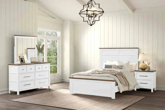 Furniture of America - Pinetop - 4 Pc. Twin Bedroom Set w/ 2NS - White/Dark Brown - FM7171WH-T-5PC-2NS view 1