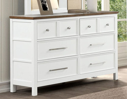 Furniture of America - Pinetop Dresser in White/Dark Brown - FM7171WH-D View 1