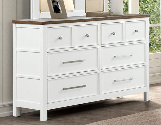 Furniture of America - Pinetop Dresser in White/Dark Brown - FM7171WH-D View 1