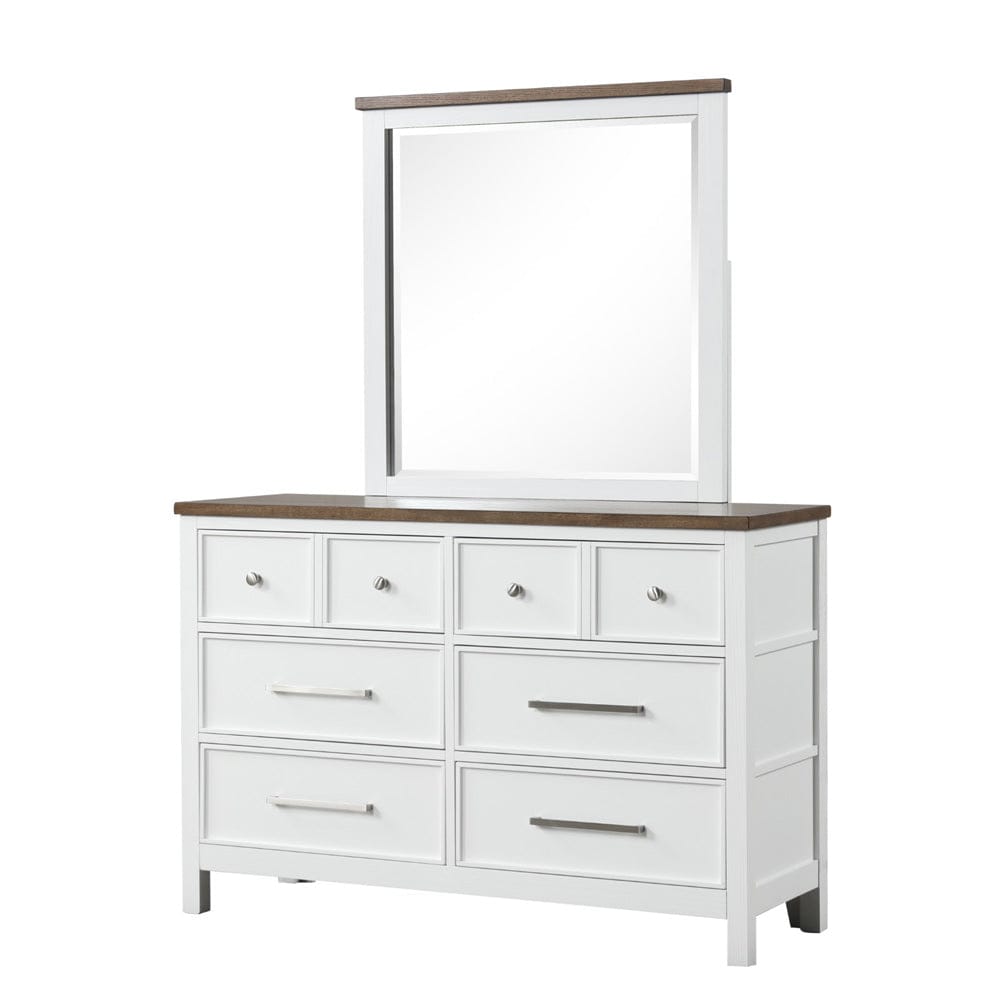 Furniture of America - Pinetop Dresser in White/Dark Brown - FM7171WH-D View 2