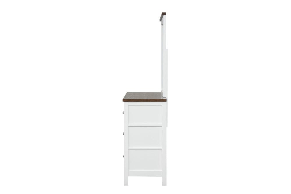 Furniture of America - Pinetop Dresser in White/Dark Brown - FM7171WH-D View 4