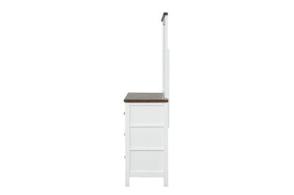 Furniture of America - Pinetop Dresser in White/Dark Brown - FM7171WH-D View 4