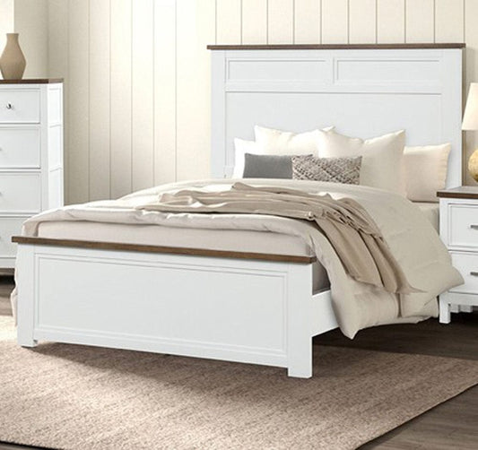 Furniture of America - Pinetop Full Bed in White/Dark Brown - FM7171WH-F-BED View 1