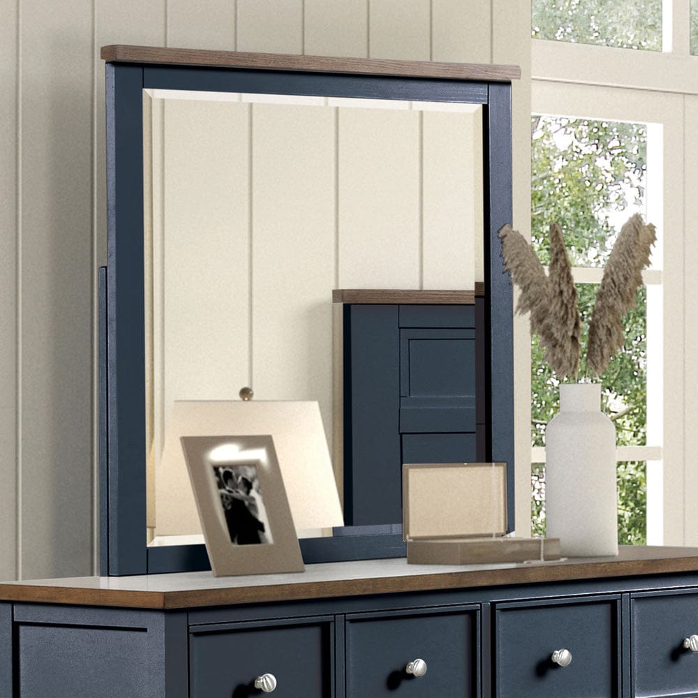 Furniture of America - Pinetop Mirror in Blue/Dark Brown - FM7171BL-M View 1