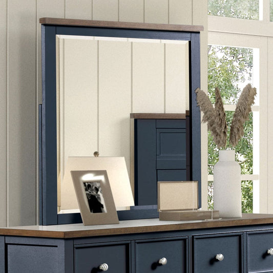 Furniture of America - Pinetop Mirror in Blue/Dark Brown - FM7171BL-M View 1