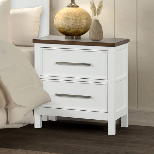 Furniture of America - Pinetop Nightstand in White/Dark Brown - FM7171WH-N View 1