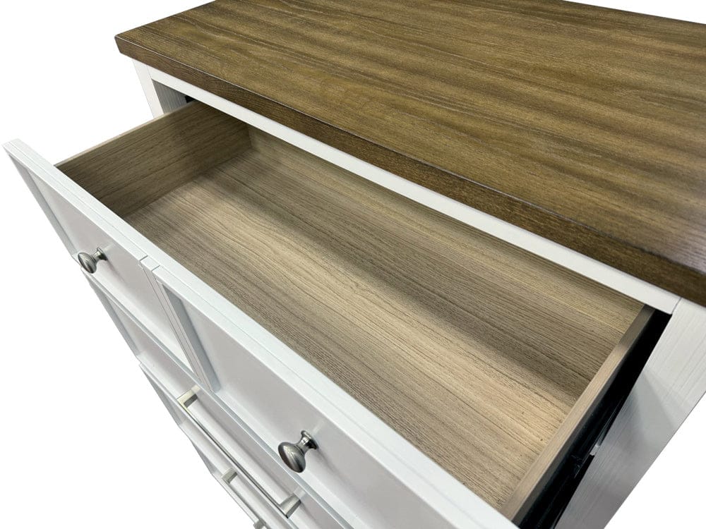 Furniture of America - Pinetop Nightstand in White/Dark Brown - FM7171WH-N View 4