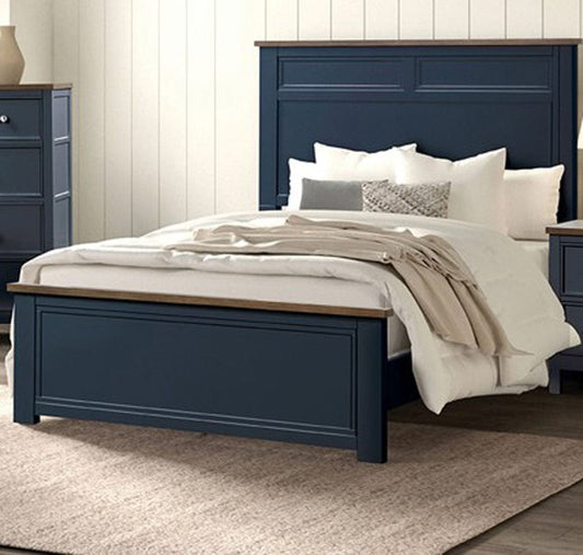 Furniture of America - Pinetop Twin Bed in Blue/Dark Brown - FM7171BL-T-BED View 1