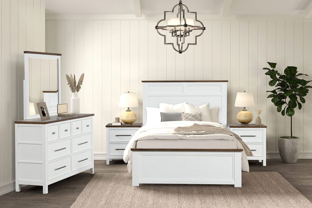 Furniture of America - Pinetop Twin Bed in White/Dark Brown - FM7171WH-T-BED View 2