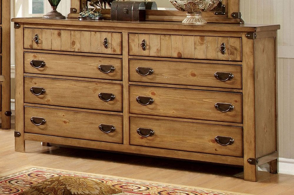 Furniture of America - Pioneer Dresser in Weathered Elm - CM7449D View 1