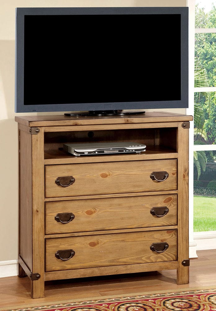 Furniture of America - Pioneer Media Chest in Weathered Elm - CM7449TV View 1
