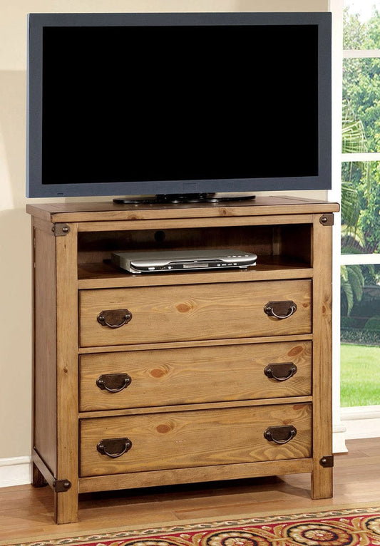 Furniture of America - Pioneer Media Chest in Weathered Elm - CM7449TV View 1