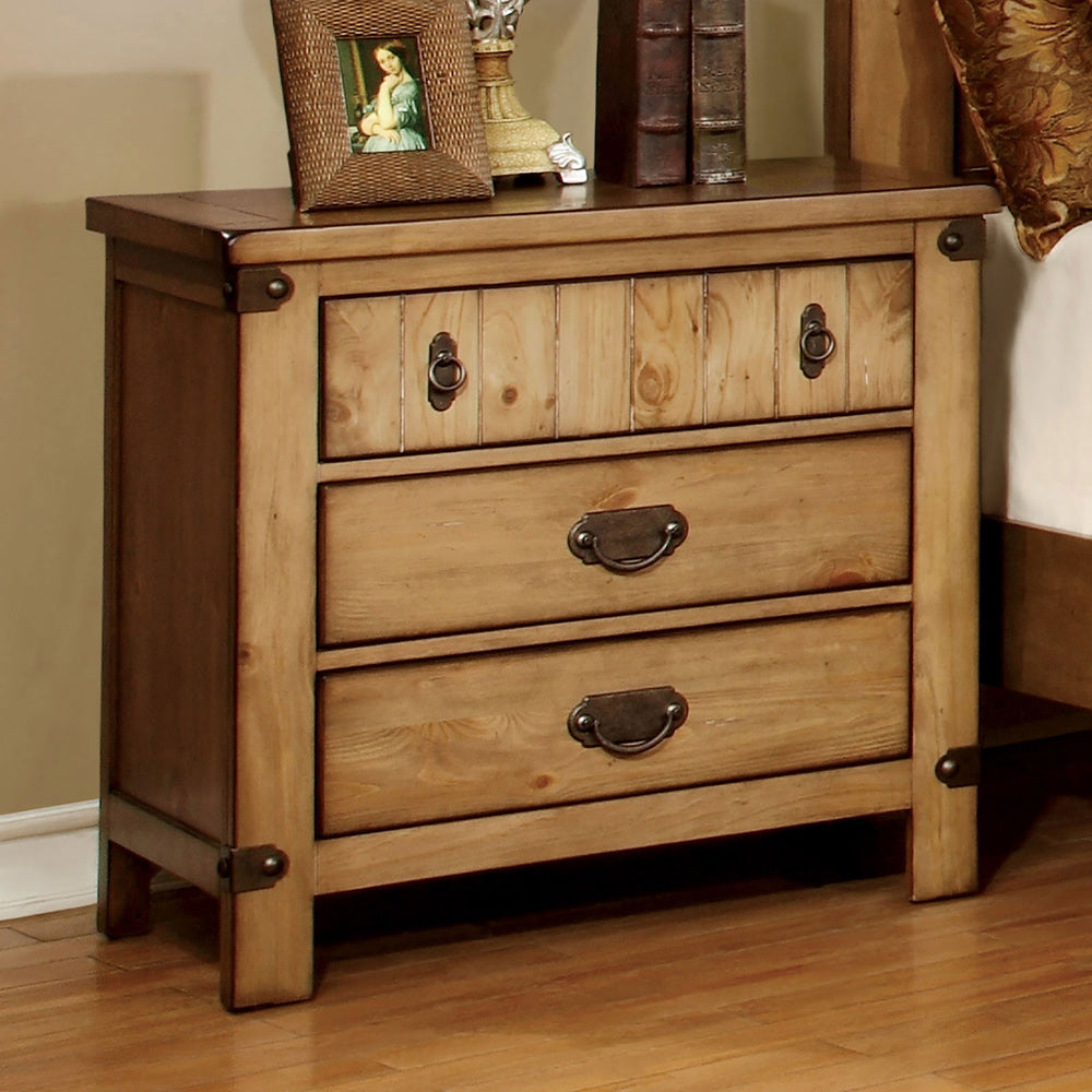 Furniture of America - Pioneer Nightstand w/ USB in Weathered Elm - CM7449N View 1