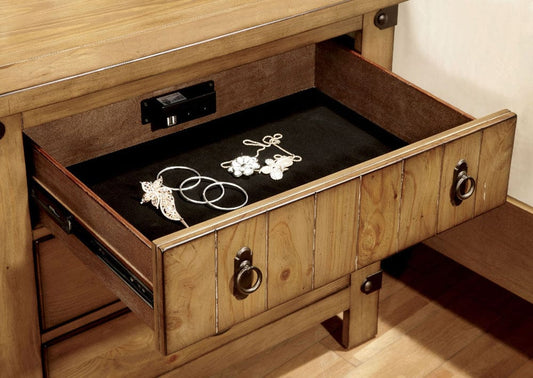 Furniture of America - Pioneer Nightstand w/ USB in Weathered Elm - CM7449N View 2