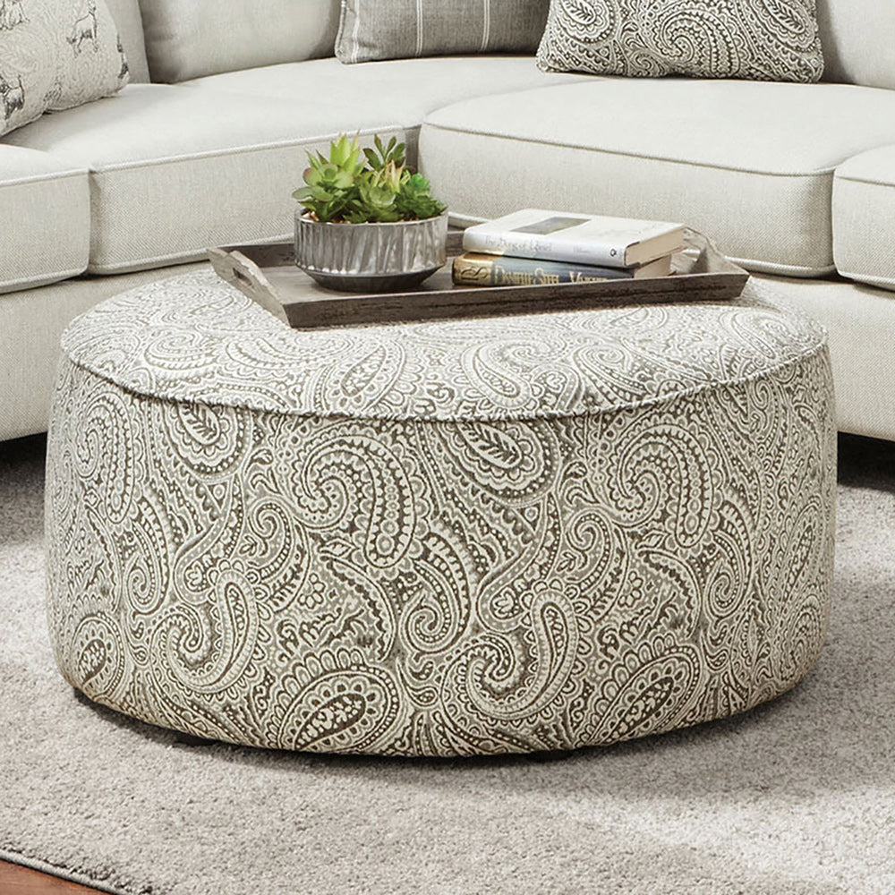 Furniture of America - Pocklington Ottoman in Paisley Multi - SM8188-OT View 1
